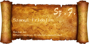 Szanyi Fridolin névjegykártya